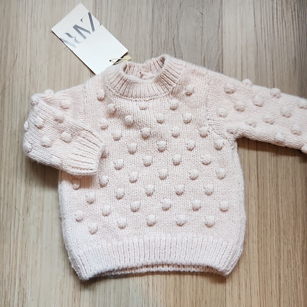 Light pink popcorn knit sweater
